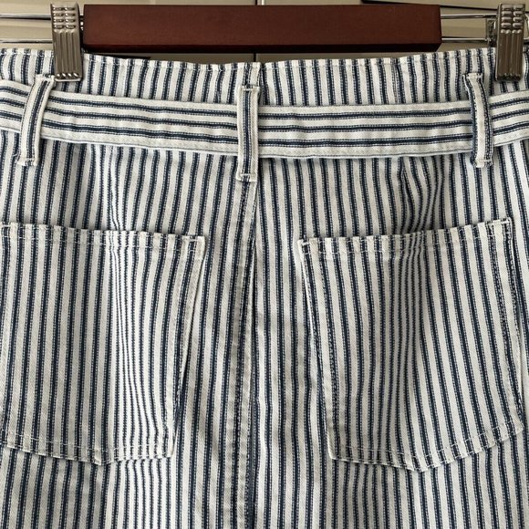NWT J.Crew Denim Skirt With Railroad Stripe Midi Skirt Indigo Size 26 - Picture 4 of 6